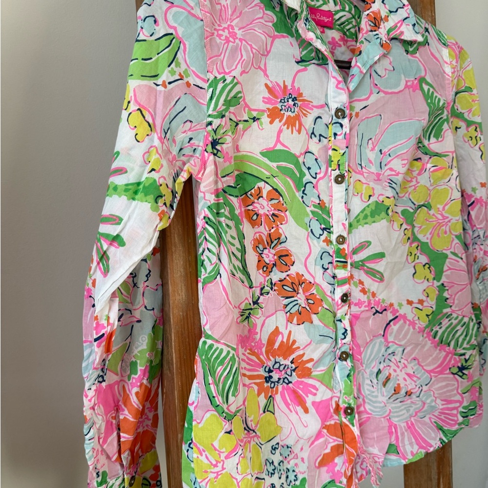 Lilly Pulitzer Long‑Sleeve Printed Top – Size XS - Picture 3 of 8